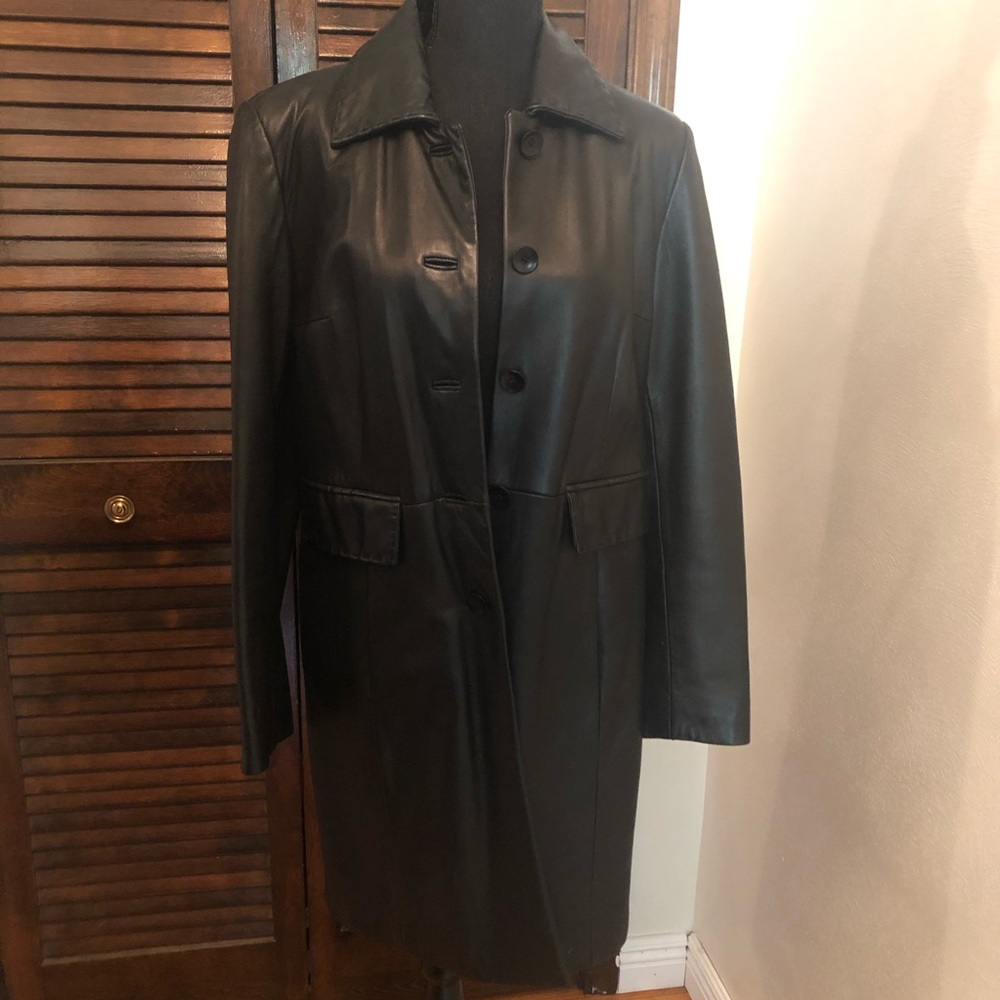 Black leather Coat